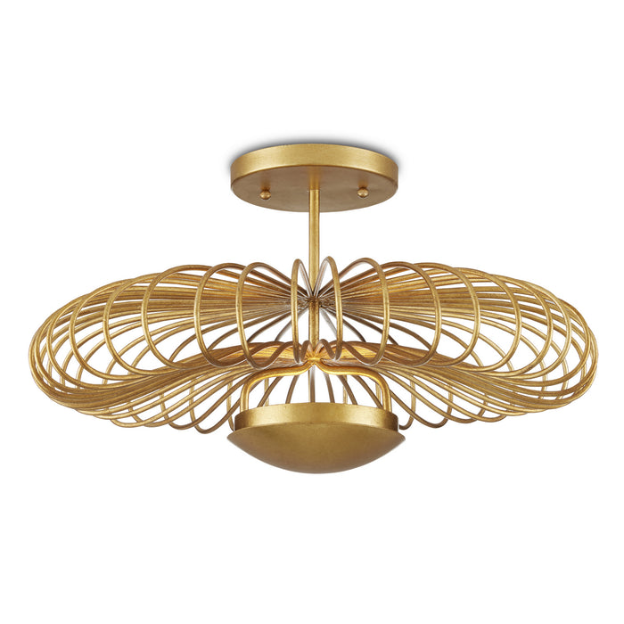 Currey and Company LED Semi-Flush Mount from the Sheereen collection in Contemporary Gold Leaf/ Contemporary Gold finish