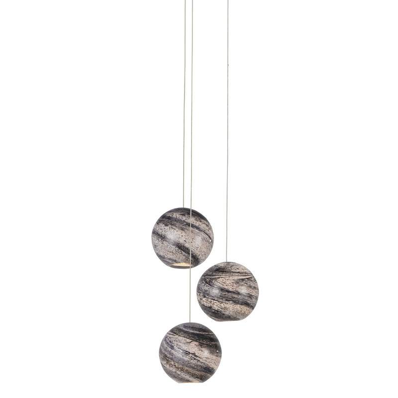 Currey and Company - 9000-1006 - Three Light Pendant - Palatino Collection - Earth with Speckles