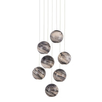 Currey and Company - 9000-1007 - Seven Light Pendant - Palatino Collection - Earth with Speckles