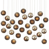 Currey and Company - 9000-1017 - 30 Light Pendant - Pathos Collection - Antique Silver/Antique Gold/Matte Charcoal