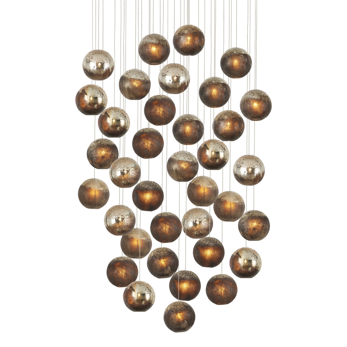 Currey and Company - 9000-1018 - 36 Light Pendant - Pathos Collection - Antique Silver/Antique Gold/Matte Charcoal