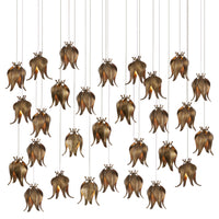 Currey and Company - 9000-1024 - 30 Light Pendant - Iota Collection - Antique Brass