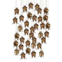 Currey and Company - 9000-1025 - 36 Light Pendant - Iota Collection - Antique Brass