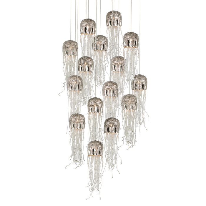 Currey and Company 15 Light Pendant from the Medusa collection in Nickel/Silver finish