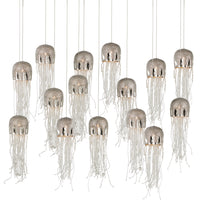 Currey and Company - 9000-1030 - 15 Light Pendant - Medusa Collection - Nickel
