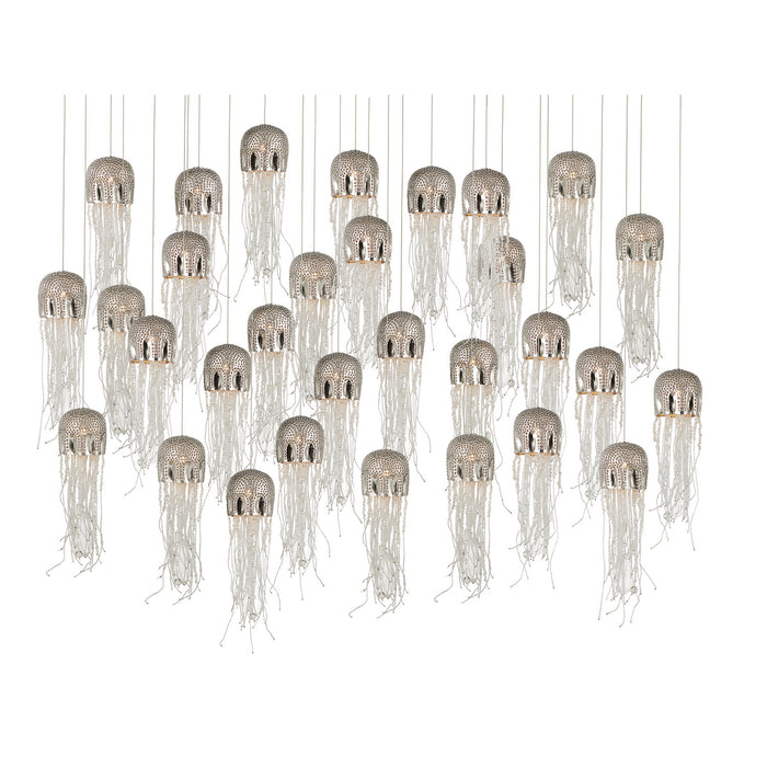 Currey and Company 30 Light Pendant from the Medusa collection in Nickel/Silver finish