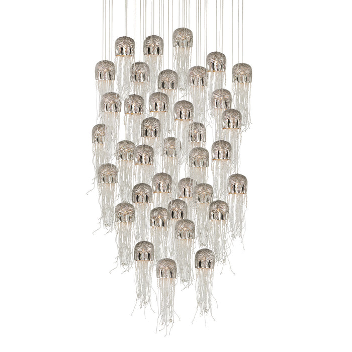Currey and Company 36 Light Pendant from the Medusa collection in Nickel/Silver finish