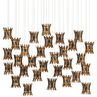 Currey and Company - 9000-1045 - 30 Light Pendant - Alsop Collection - Brown/Black/Natural