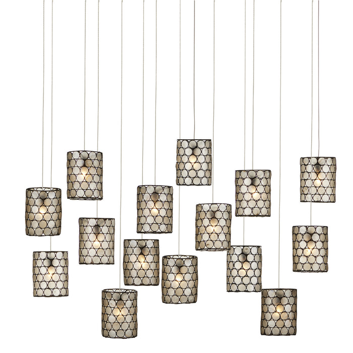 Currey and Company 15 Light Pendant from the Regatta collection in Cupertino/Silver finish