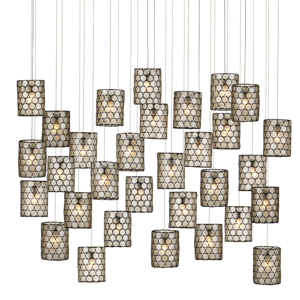 Currey and Company 30 Light Pendant from the Regatta collection in Cupertino/Silver finish