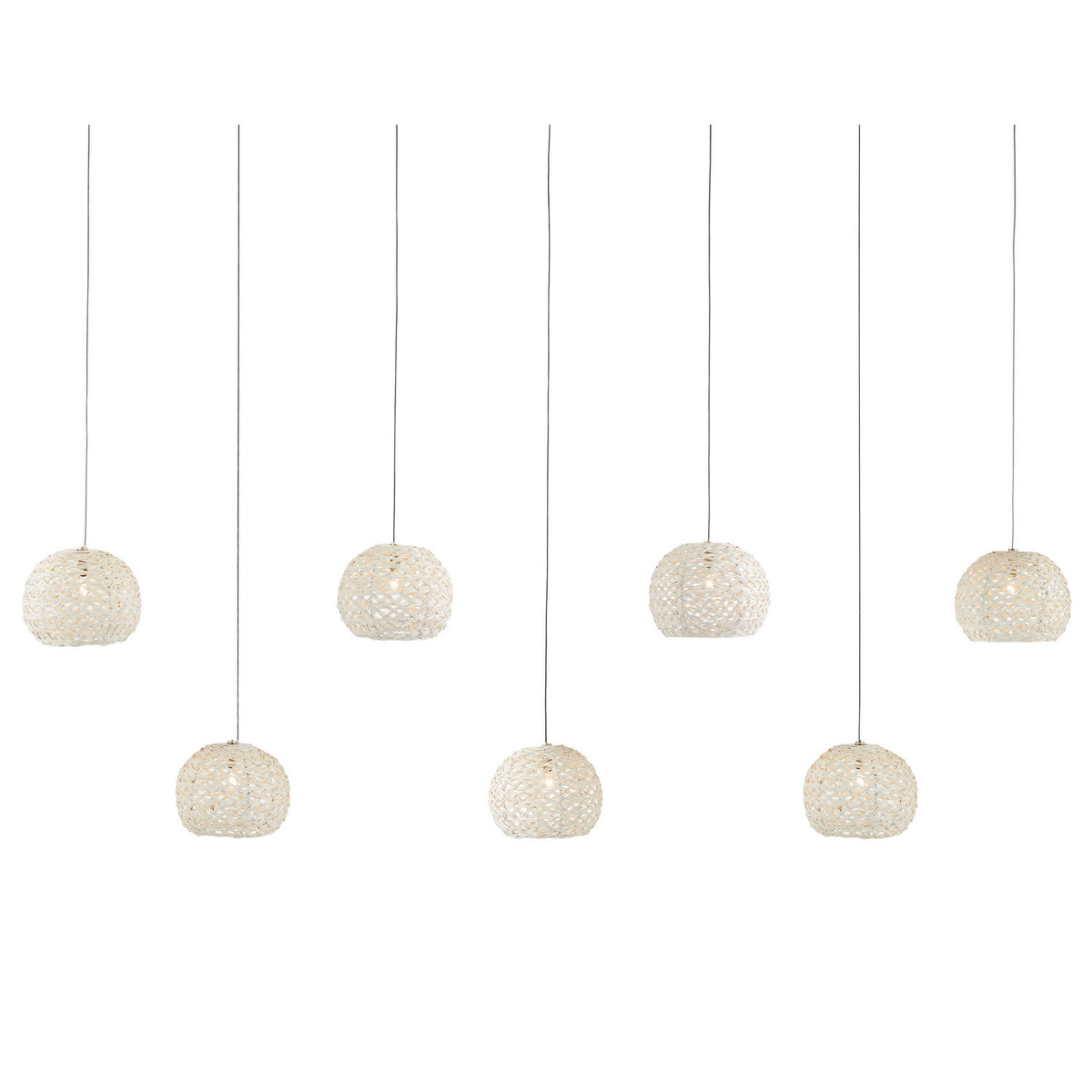 Currey and Company - 9000-1066 - Seven Light Pendant - Piero Collection - Sugar White
