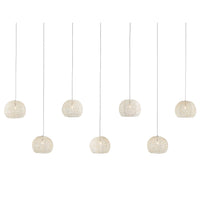 Currey and Company Seven Light Pendant from the Piero collection in Sugar White/Silver finish