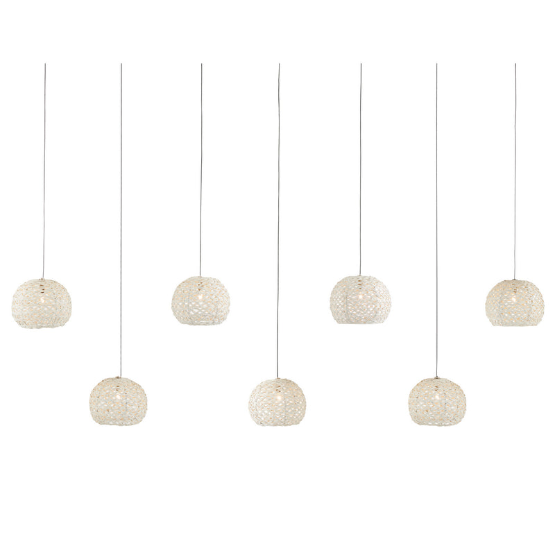 Currey and Company - 9000-1066 - Seven Light Pendant - Piero Collection - Sugar White