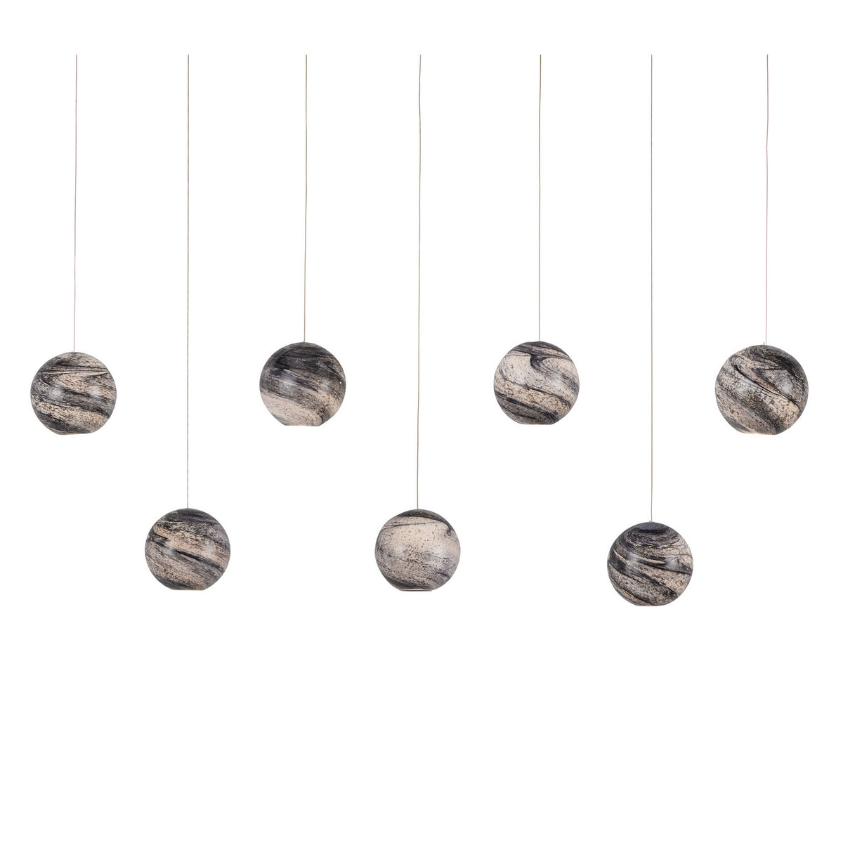 Currey and Company - 9000-1068 - Seven Light Pendant - Palatino Collection - Earth with Speckles