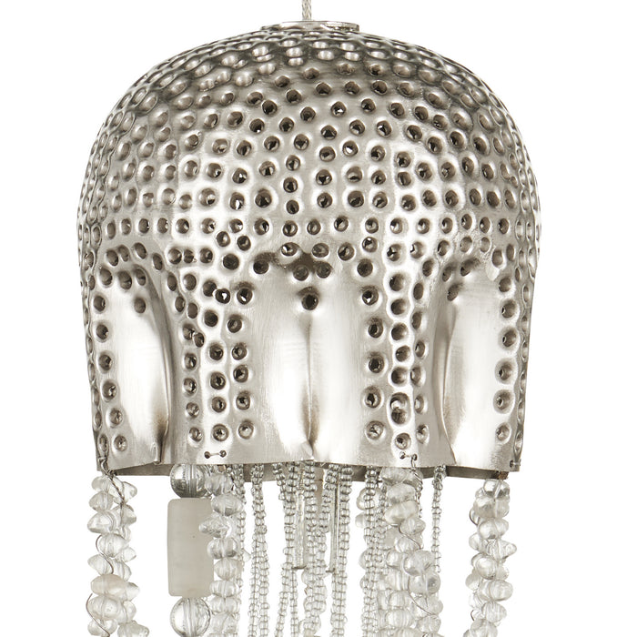 Currey and Company Seven Light Pendant from the Medusa collection in Nickel/Silver finish
