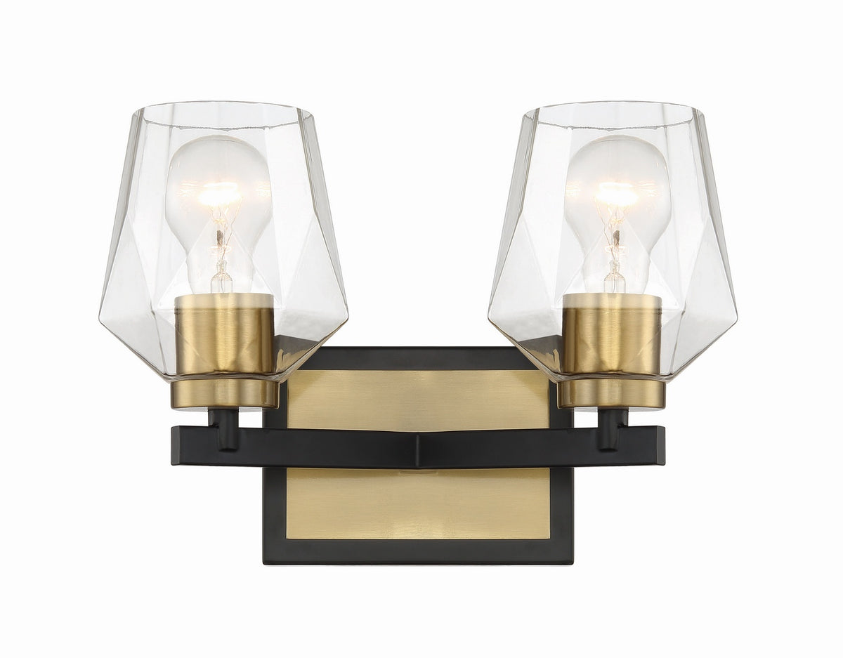 Craftmade - 56902-FBSB - Two Light Vanity - Avante Grand - Flat Black/Satin Brass