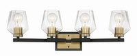 Craftmade - 56904-FBSB - Four Light Vanity - Avante Grand - Flat Black/Satin Brass