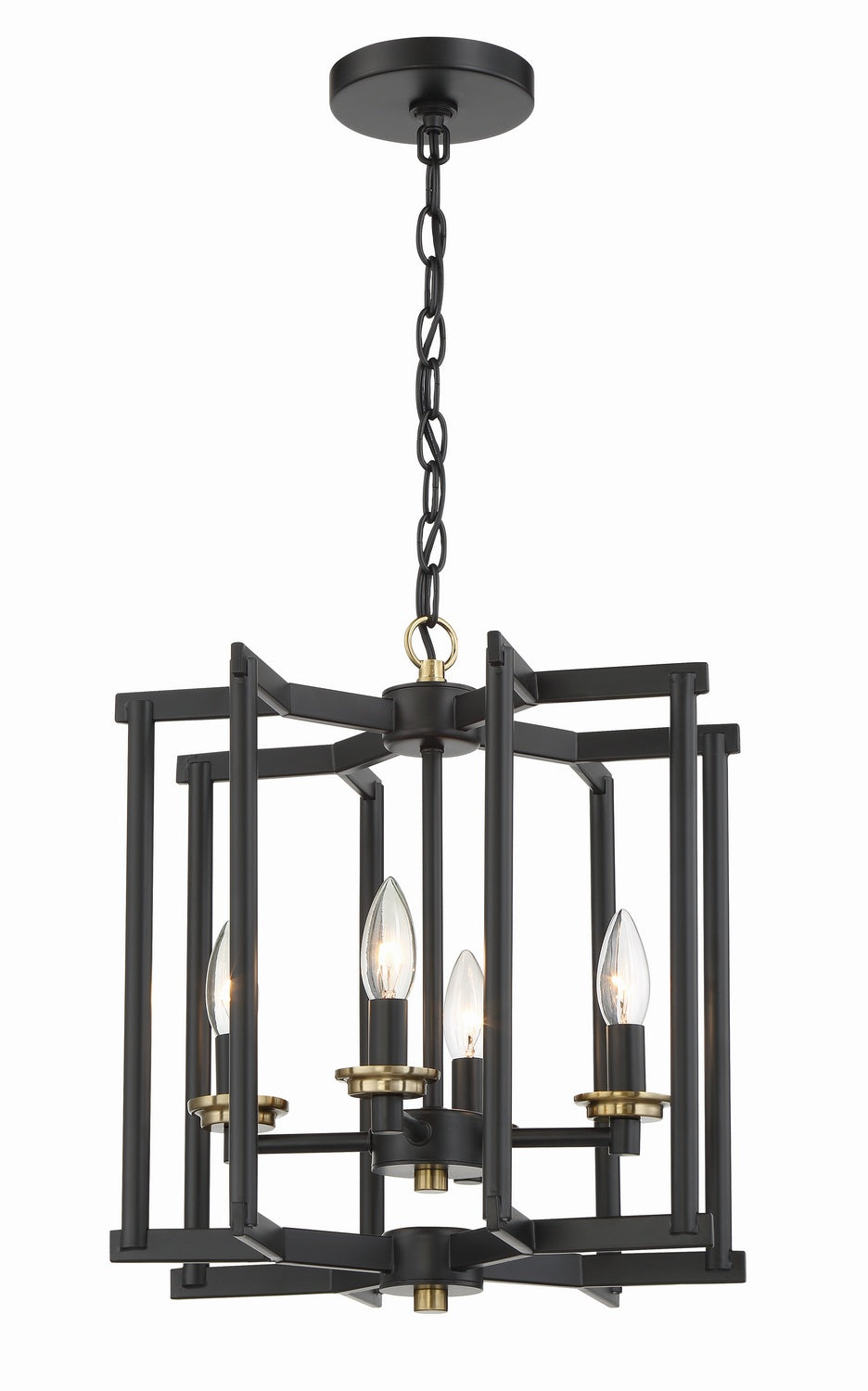 Craftmade - 56934-FBSB - Four Light Foyer Pendant - Avante Grand - Flat Black/Satin Brass