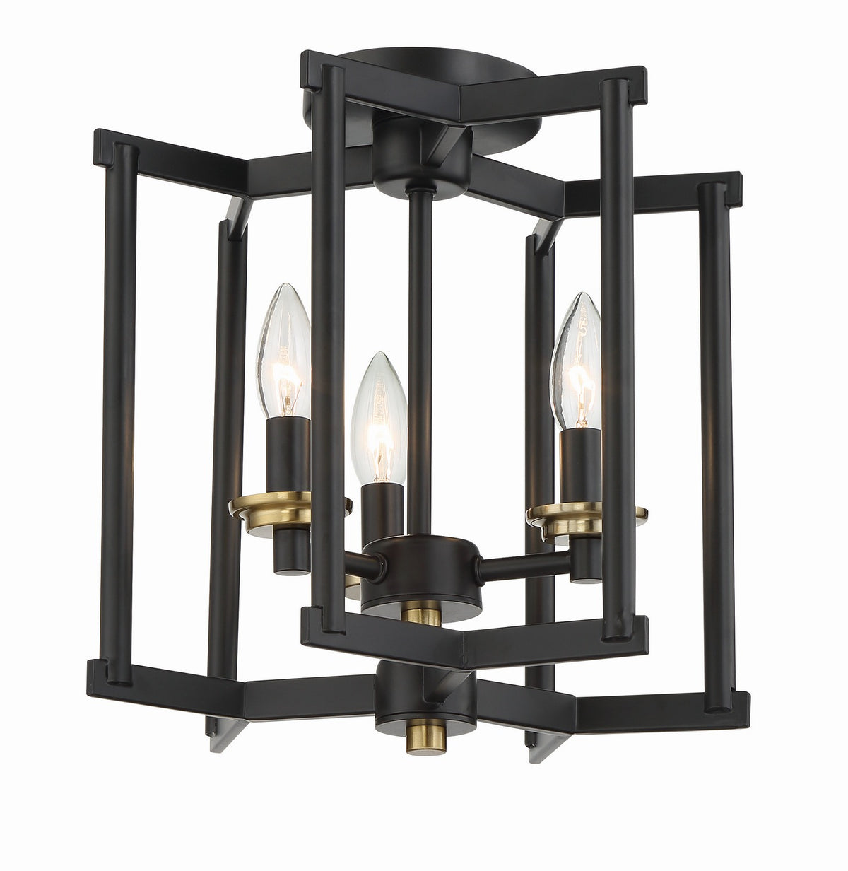 Craftmade - 56953-FBSB - Three Light Convertible Semi Flush/Pendant - Avante Grand - Flat Black/Satin Brass