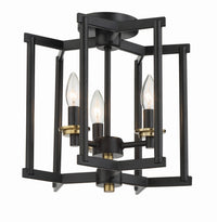 Craftmade - 56953-FBSB - Three Light Convertible Semi Flush/Pendant - Avante Grand - Flat Black/Satin Brass