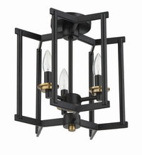 Craftmade - 56953-FBSB - Three Light Convertible Semi Flush/Pendant - Avante Grand - Flat Black/Satin Brass