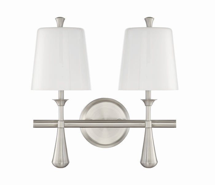 Craftmade Two Light Vanity from the Palmer collection in Brushed Polished Nickel finish