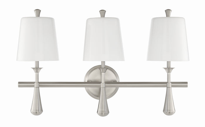 Craftmade Three Light Vanity from the Palmer collection in Brushed Polished Nickel finish