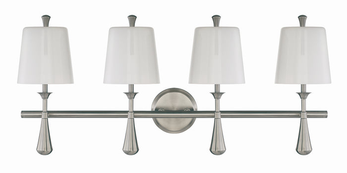 Craftmade Four Light Vanity from the Palmer collection in Brushed Polished Nickel finish