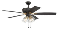 Craftmade - P104FBSB5-52BWNFB - 52" Ceiling Fan - Pro Plus 104 - Flat Black/Satin Brass