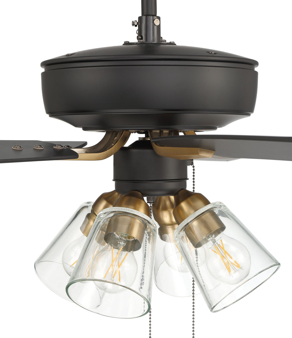 Craftmade - P104FBSB5-52BWNFB - 52" Ceiling Fan - Pro Plus 104 - Flat Black/Satin Brass