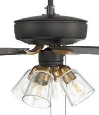 Craftmade - P104FBSB5-52BWNFB - 52" Ceiling Fan - Pro Plus 104 - Flat Black/Satin Brass