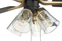 Craftmade - P104FBSB5-52BWNFB - 52" Ceiling Fan - Pro Plus 104 - Flat Black/Satin Brass