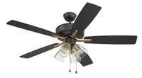 Craftmade - P104FBSB5-52BWNFB - 52" Ceiling Fan - Pro Plus 104 - Flat Black/Satin Brass