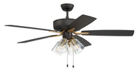 Craftmade - P104FBSB5-52BWNFB - 52" Ceiling Fan - Pro Plus 104 - Flat Black/Satin Brass