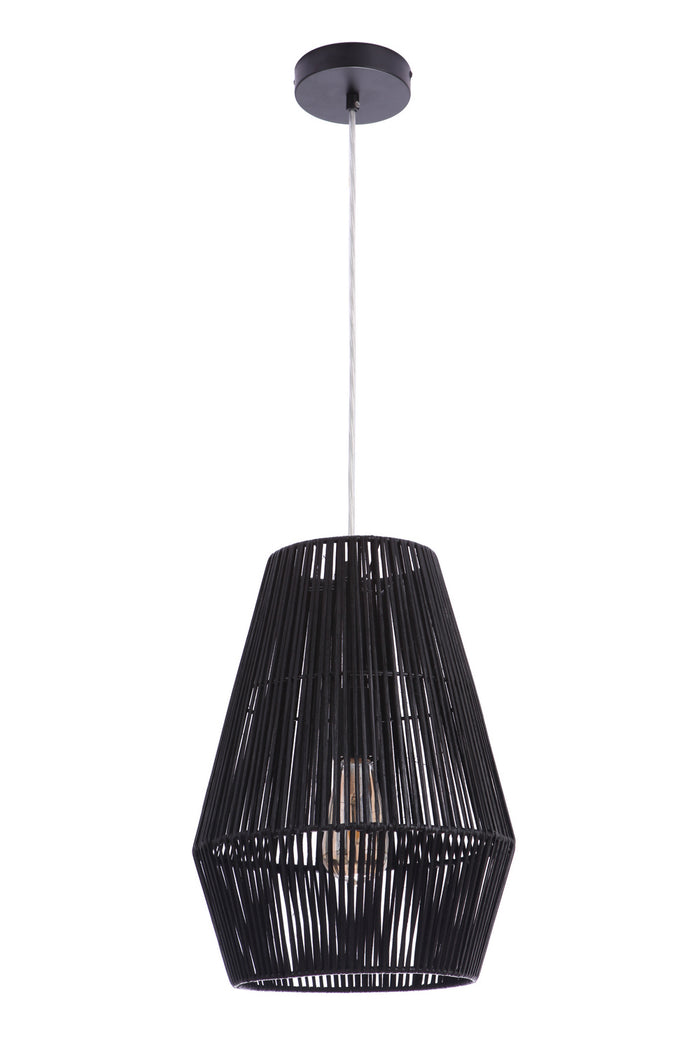 Craftmade One Light Pendant from the Natural Pendant collection in Flat Black finish