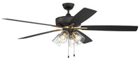 Craftmade - S104FBSB5-60BWNFB - 60" Ceiling Fan - Super Pro 104 - Flat Black/Satin Brass