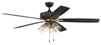 Craftmade - S104FBSB5-60BWNFB - 60" Ceiling Fan - Super Pro 104 - Flat Black/Satin Brass