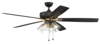 Craftmade - S104FBSB5-60BWNFB - 60" Ceiling Fan - Super Pro 104 - Flat Black/Satin Brass