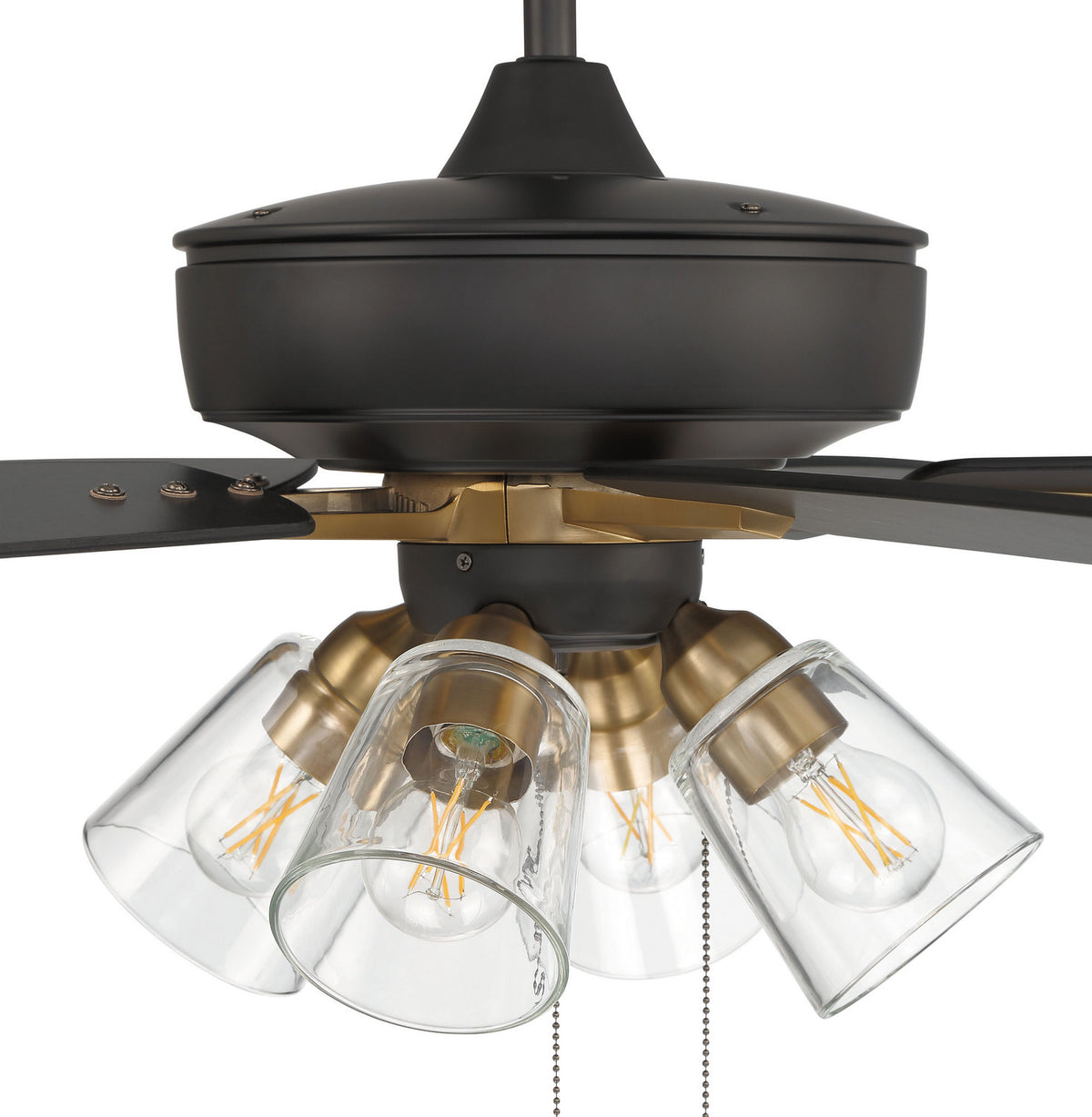 Craftmade - S104FBSB5-60BWNFB - 60" Ceiling Fan - Super Pro 104 - Flat Black/Satin Brass