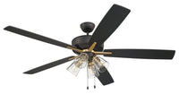 Craftmade - S104FBSB5-60BWNFB - 60" Ceiling Fan - Super Pro 104 - Flat Black/Satin Brass