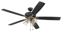 Craftmade - S104FBSB5-60BWNFB - 60" Ceiling Fan - Super Pro 104 - Flat Black/Satin Brass