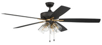 Craftmade - S104FBSB5-60BWNFB - 60" Ceiling Fan - Super Pro 104 - Flat Black/Satin Brass