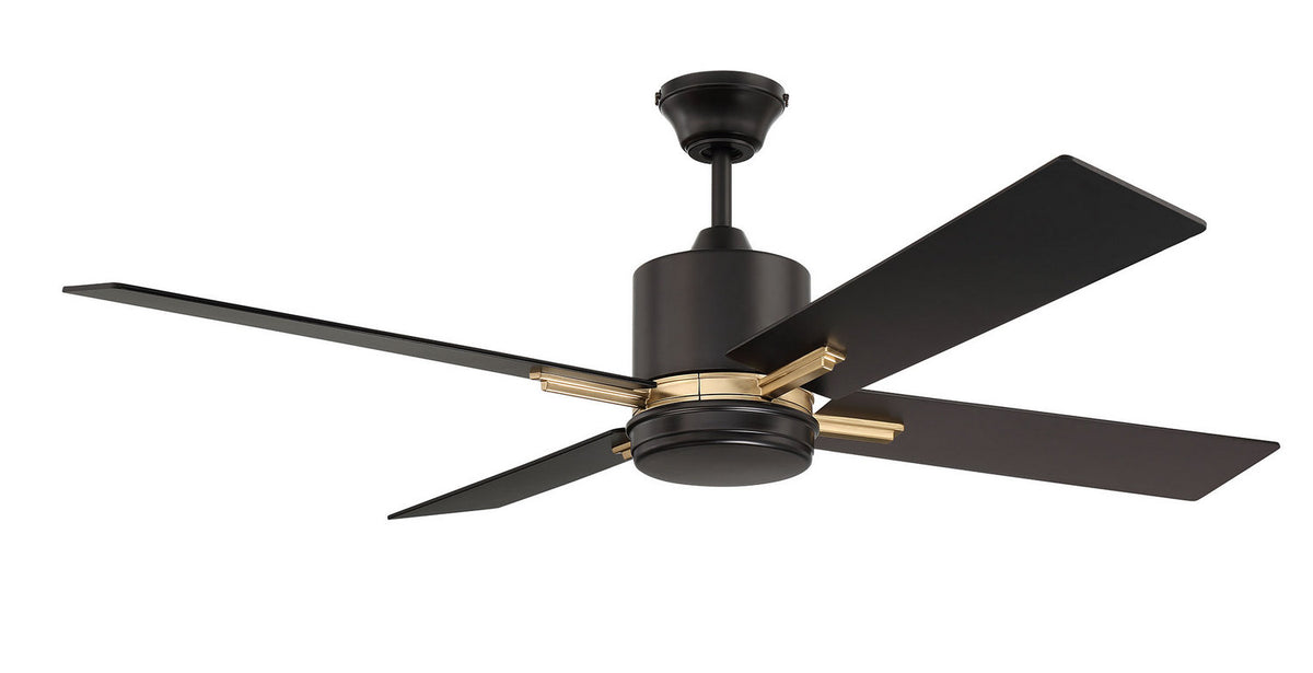 Craftmade - TEA52FBSB4 - 52" Ceiling Fan - Teana - Flat Black/Satin Brass