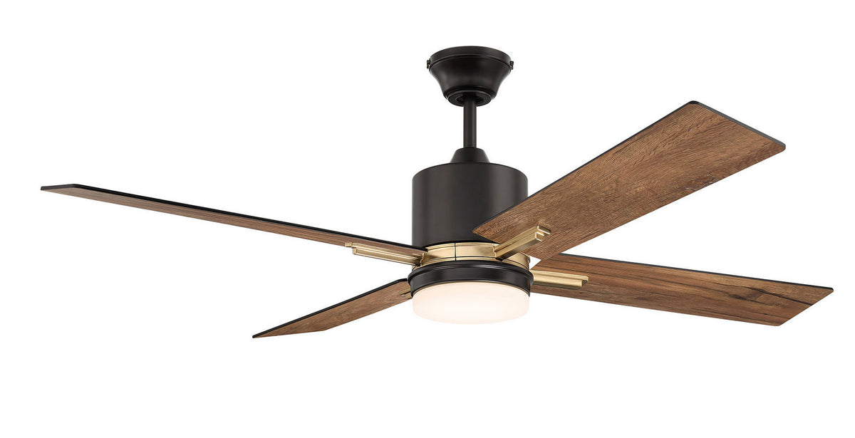 Craftmade - TEA52FBSB4 - 52" Ceiling Fan - Teana - Flat Black/Satin Brass