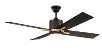 Craftmade - TEA52FBSB4 - 52" Ceiling Fan - Teana - Flat Black/Satin Brass