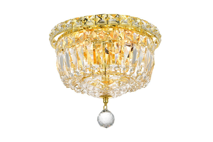 Elegant Lighting Four Light Flush Mount from the Wiley collection in Gold finish