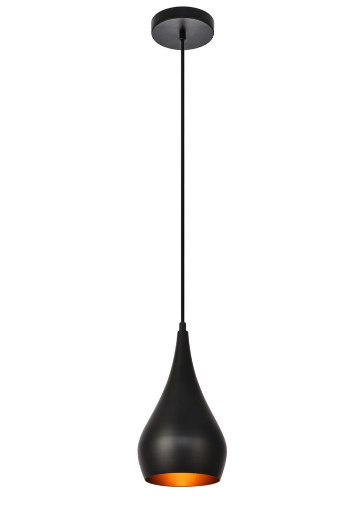 Elegant Lighting One Light Pendant from the Nora collection in Black finish