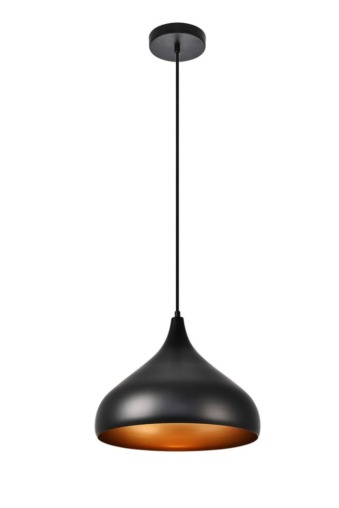 Elegant Lighting One Light Pendant from the Circa collection in Black finish