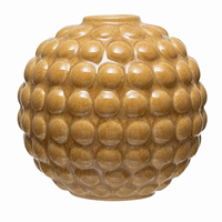 Design Shop Wheat Embossed Stoneware Flower Vase 5.75"