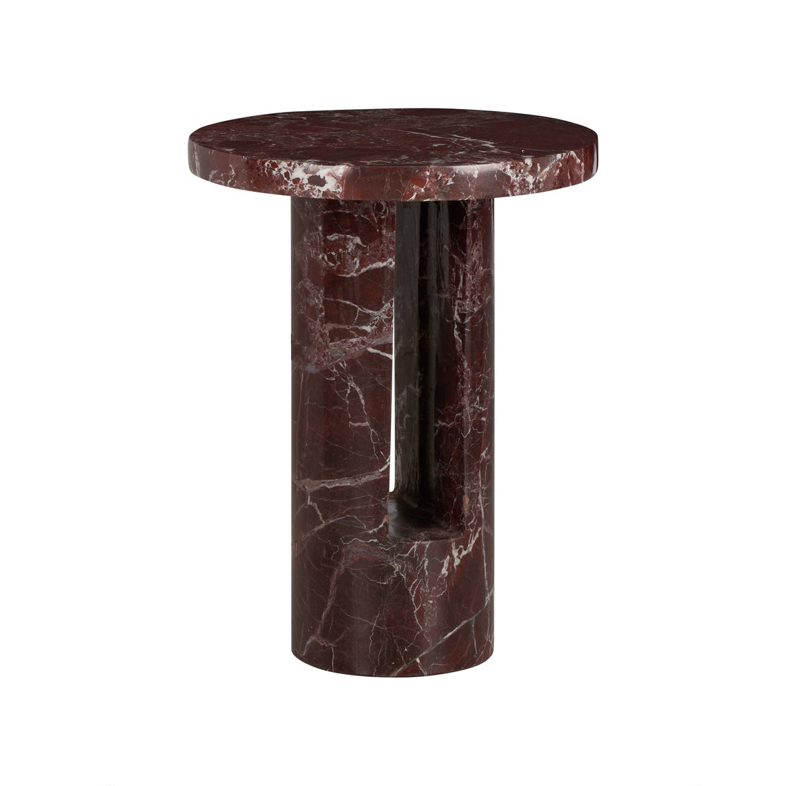 Chelsea House George Marble Side Table - Garnet
